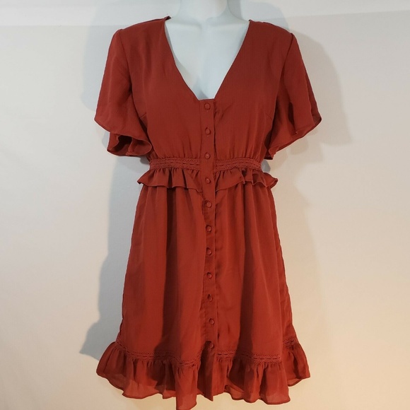 Women's Miami by Francesca's Dress Vintage Look Bu - Picture 2 of 8